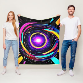 Chromatische vortexkunst fleece deken