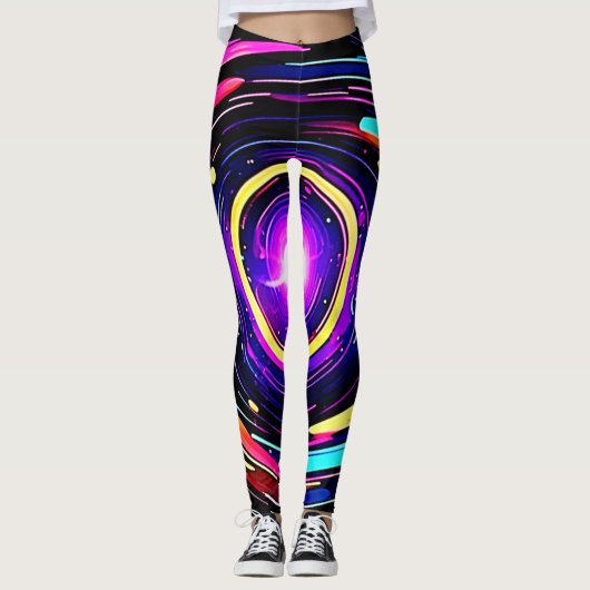 Chromatische vortexkunst leggings (Voorkant)