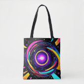 Chromatische vortexkunst tote bag (Voorkant)