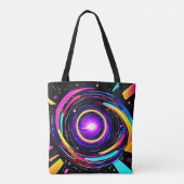 Chromatische vortexkunst tote bag (Achterkant)