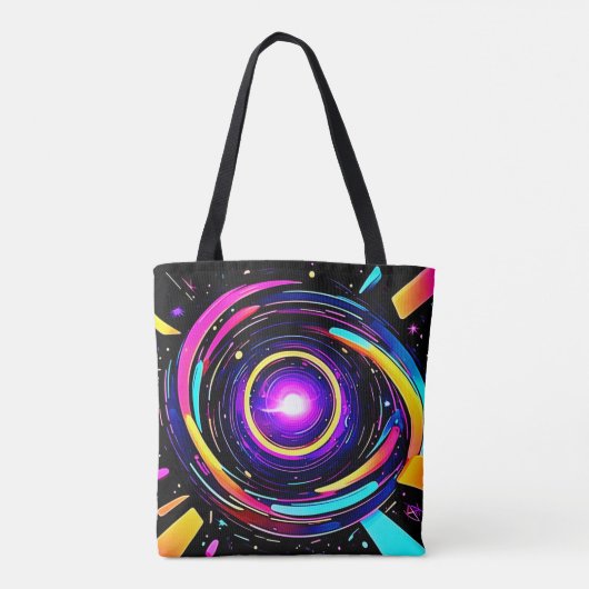 Chromatische vortexkunst tote bag (Achterkant)