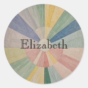 Chromatische Whirl: Abstracte pastel kleur wielen Ronde Sticker