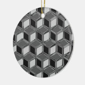 Chrome 3-d-boxen - hematietgrijs keramisch ornament (Links)