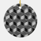 Chrome 3-d-boxen - hematietgrijs keramisch ornament (Achterkant)
