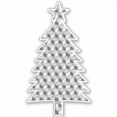 Chrome 3-d-boxen kerstboom in zilver sticker (Voorkant)