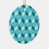 Chrome 3-d boxen - turquoise / aqua keramisch ornament (Rechts)