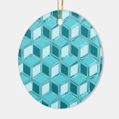 Chrome 3-d boxen - turquoise / aqua keramisch ornament (Links)