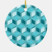 Chrome 3-d boxen - turquoise / aqua keramisch ornament (Achterkant)