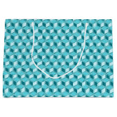 Chrome 3-d boxen - turquoise / aqua large cadeautasje (Voorkant)