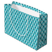 Chrome 3-d boxen - turquoise / aqua large cadeautasje (Achterkant Gekanteld)