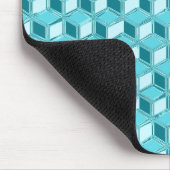 Chrome 3-d boxen - turquoise / aqua muismat (Hoek)