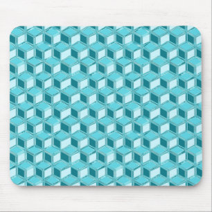 Chrome 3-d boxen - turquoise / aqua muismat