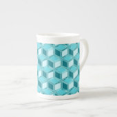 Chrome 3-d boxen - turquoise / aqua porselein kop (Voorkant rechts)