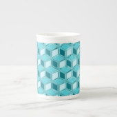 Chrome 3-d boxen - turquoise / aqua porselein kop (Voorkant)