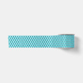 Chrome 3-d boxen - turquoise / aqua satijnen lint (Voorkant)