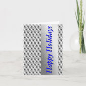 Chrome 3-d-boxen - zilvergrijs en blauw feestdagen kaart (Voorkant)