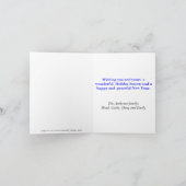 Chrome 3-d-boxen - zilvergrijs en blauw feestdagen kaart (Binnen)