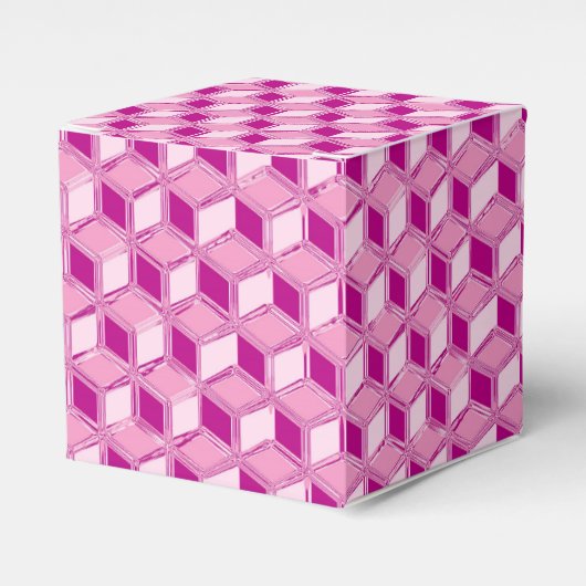 Chrome 3-d dozen - fuchsia roze bedankdoosjes (Voorkant Zijde)