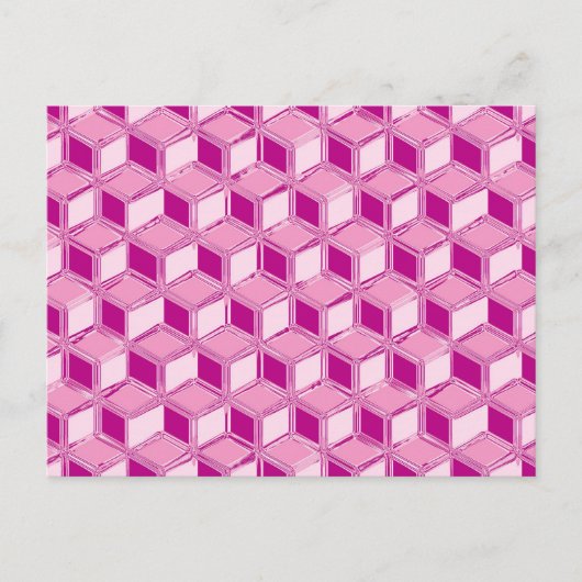 Chrome 3-d dozen - fuchsia roze briefkaart (Voorkant)