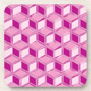 Chrome 3-d dozen - fuchsia roze drankjes onderzetter
