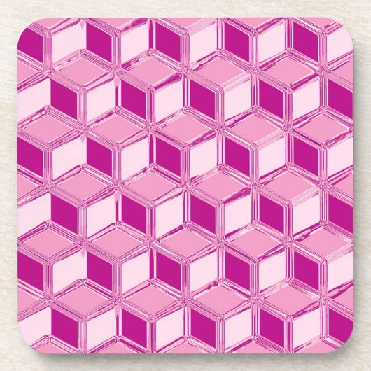 Chrome 3-d dozen - fuchsia roze drankjes onderzetter (Voorkant)