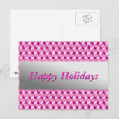 Chrome 3-d dozen - fuchsia roze feestdagenkaart (Voorkant / Achterkant)