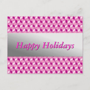 Chrome 3-d dozen - fuchsia roze feestdagenkaart