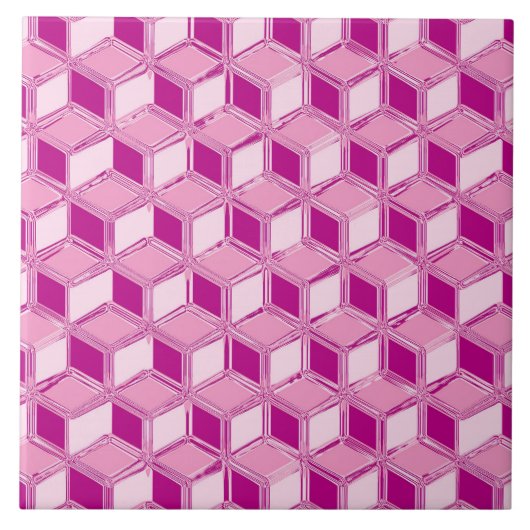 Chrome 3-d dozen - fuchsia roze tegeltje (Voorkant)