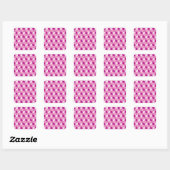Chrome 3-d dozen - fuchsia roze vierkante sticker (Vel)