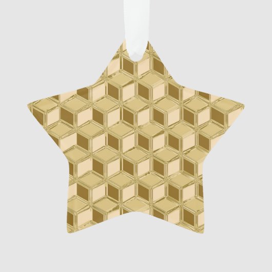 Chrome 3-d dozen - goudkleurig ornament (voorkant)