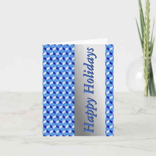 Chrome 3-d dozen - kobaltblauw feestdagen kaart (Voorkant)