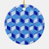 Chrome 3-d dozen - kobaltblauw keramisch ornament (Achterkant)