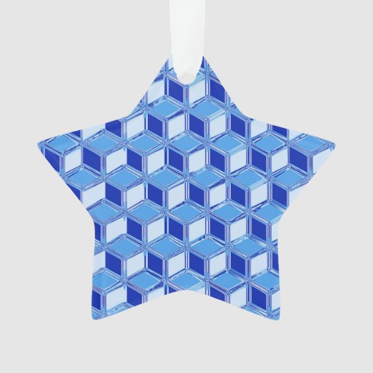 Chrome 3-d dozen - kobaltblauw ornament (voorkant)