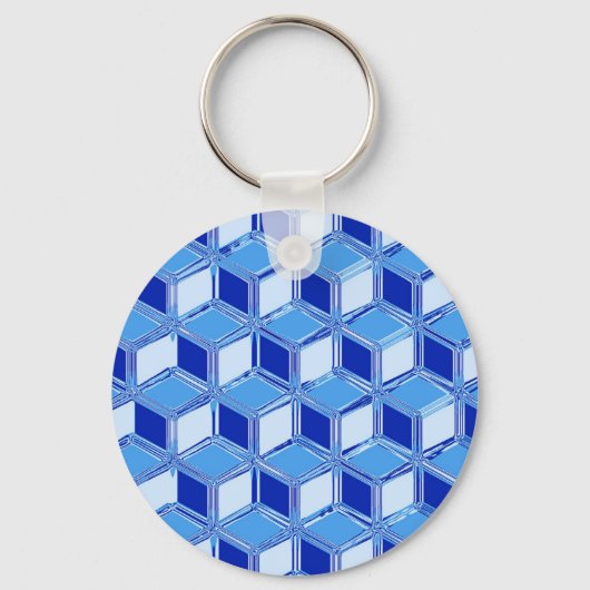 Chrome 3-d dozen - kobaltblauw sleutelhanger (Voorkant)