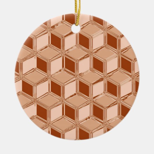 Chrome 3-d dozen - koper gekleurd keramisch ornament (Voorkant)
