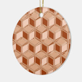 Chrome 3-d dozen - koper gekleurd keramisch ornament (Links)