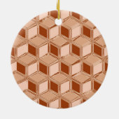 Chrome 3-d dozen - koper gekleurd keramisch ornament (Achterkant)