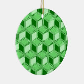Chrome 3-d dozen - smaragdgroen keramisch ornament (Rechts)