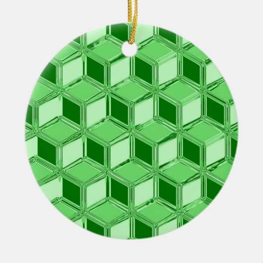 Chrome 3-d dozen - smaragdgroen keramisch ornament (Voorkant)