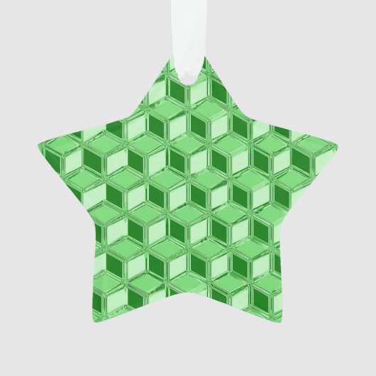 Chrome 3-d dozen - smaragdgroen ornament (voorkant)