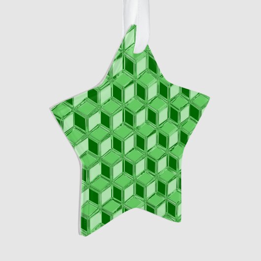 Chrome 3-d dozen - smaragdgroen ornament (voorkant)
