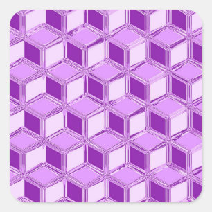 Chrome 3-d dozen - violet paars vierkante sticker