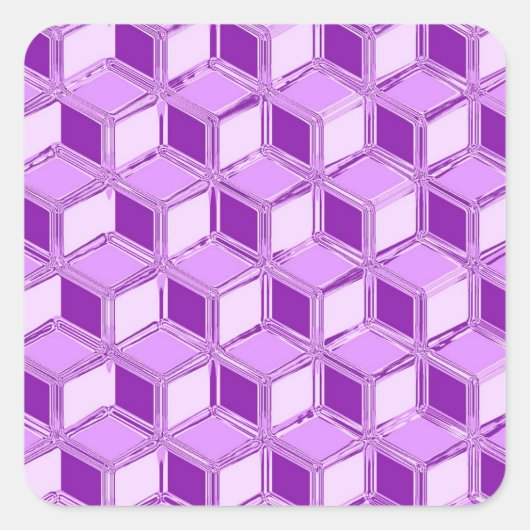 Chrome 3-d dozen - violet paars vierkante sticker (Voorkant)