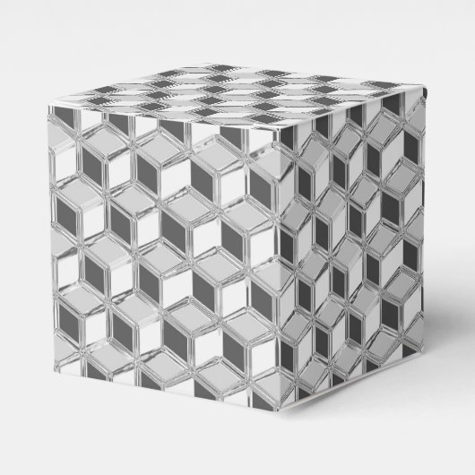 Chrome 3-d dozen - zilvergrijs bedankdoosjes (Voorkant Zijde)