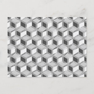 Chrome 3-d dozen - zilvergrijs briefkaart