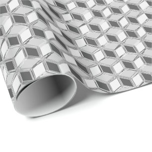 Chrome 3-d dozen - zilvergrijs cadeaupapier