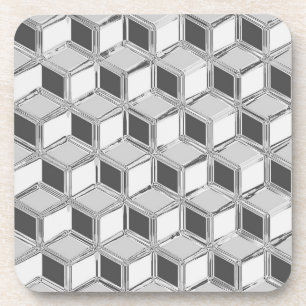 Chrome 3-d dozen - zilvergrijs drankjes onderzetter