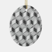 Chrome 3-d dozen - zilvergrijs keramisch ornament (Rechts)