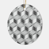 Chrome 3-d dozen - zilvergrijs keramisch ornament (Links)