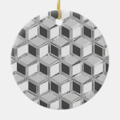 Chrome 3-d dozen - zilvergrijs keramisch ornament (Achterkant)